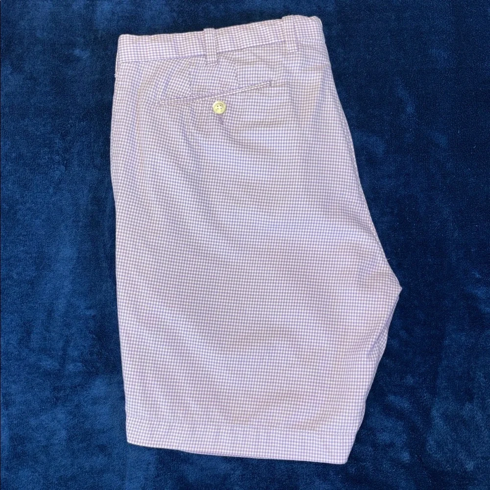 Polo Ralph Lauren Lavender Micro Gingham/Checkered Slim Fit 5 Pocket Short W/36